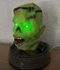 Halloween Animated Zombie Prop 11" Tall LEDs Moves + Sounds -?Hauntingly Good?