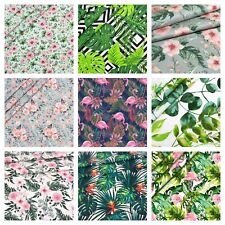 FLOWERS LEAVES,TROPICAL,BIG FAT QUARTER , METRE 100% COTTON FABRIC,CRAFT, SEWING