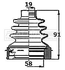 Drive shaft bellow kit - drive, fits