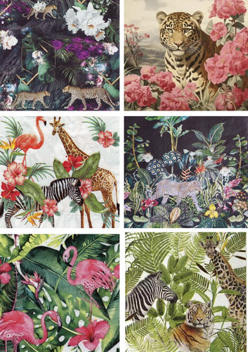 Jungle safari decoupage - safari,