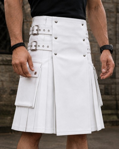 Men leather kilt cowhide - leather, kilt,