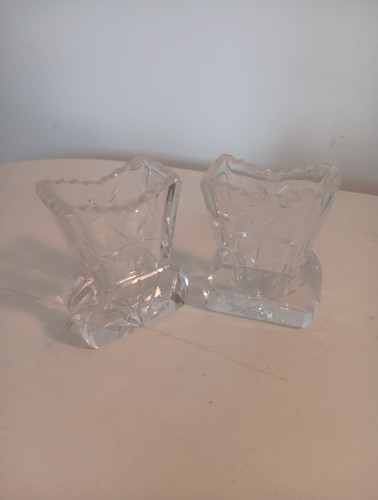 Pair cut glass crystal - pair, of
