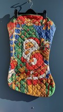 Large Christmas Santa Stocking Quilted Design 65cm