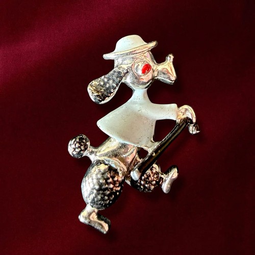 Poodle dog brooch 1950s - dog,