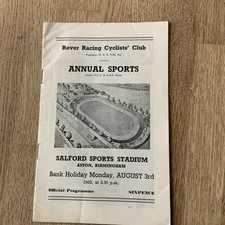 Rover Racing Cyclists Club Salford Sports Stadium Birmingham 1953 Programme