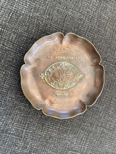 Antique copper ashtray - antique,
