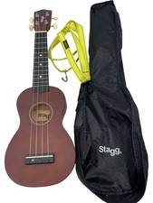 STAGG Handmade Soprano Ukulele Brown with Case and Strap Pre-loved