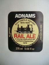 MINT 1979 ADNAMS SOUTHWOLD RAIL ALE 9.68 fl oz BREWERY BEER BOTTLE LABEL