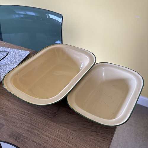 Cream and green - and, enamel
