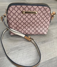 RIVER ISLAND CROSSBODY BAG TAN BROWN BLACK BEIGE MONOGRAM RI SIDE SMALL