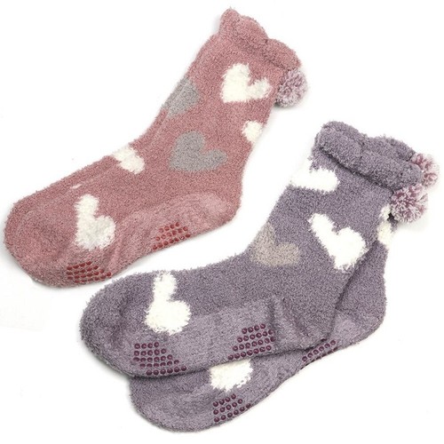 Pom ankle socks cosy hearts - ankle,