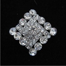 SILVER TONE SMALL SQUARE CLEAR