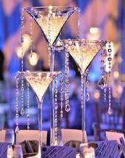 10 Beautiful Giant Martini Glasses Centre Pieces/ Ornaments
