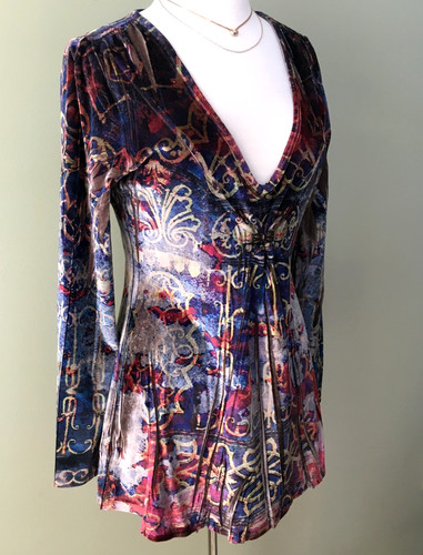 Velvet top neck boho hippy - neck,