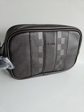 Ted Baker Men's House Check PU Wash Bag Chocolate - Xmas Gift