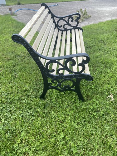 Vintage cast iron garden bench - cast,