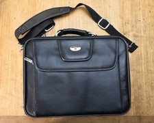 Antler Black Leather Laptop Case Work Bag 42cm X 31cm
