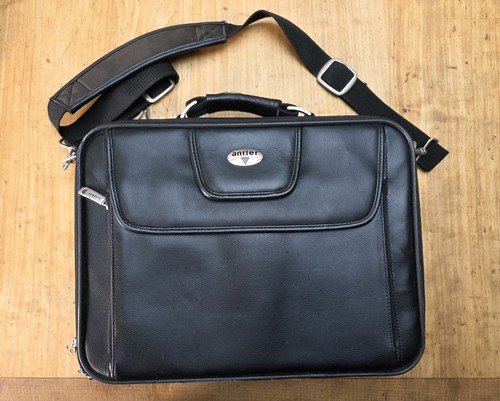 Antler black leather laptop - antler,