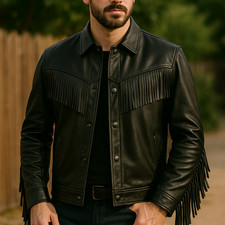 Men’s Black Real Cowhide