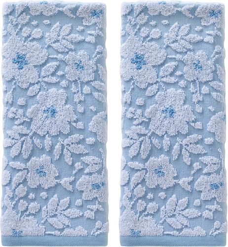 Floral jacquard hand towel - floral,