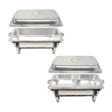 Stainless Steel Foldable Chafing Dish Set with GN Pan & Lid Catering Food Warmer