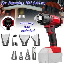 Cordless Heat Gun For Milwaukee 18V Battery Air Gun w/ 4-Temp Setting+8 Nozzles