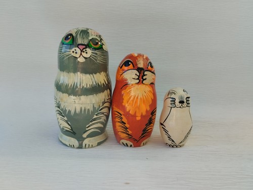Vintage wise cat set - cat,