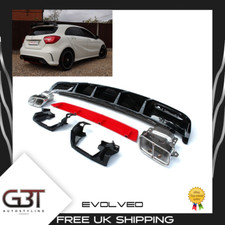 FOR MERCEDES W176 A CLASS REAR DIFFUSER A200 A250 AMG ABS WITH EXHAUSTS 2013+ UK