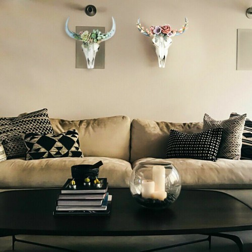 Resin bull skull head - bull,