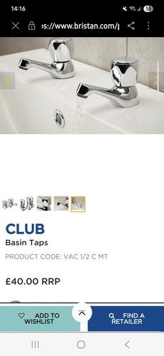 Bristan club pillar - bristan, taps