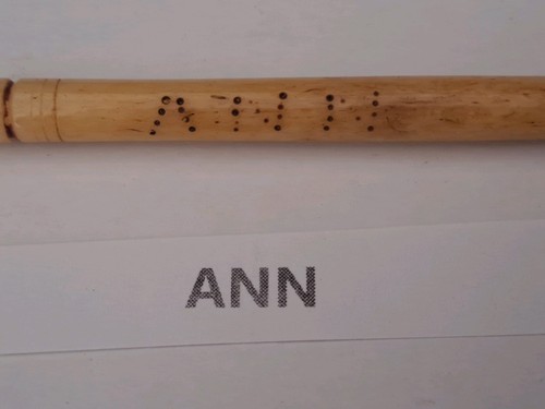 Antique bone lace bobbin with - antique,