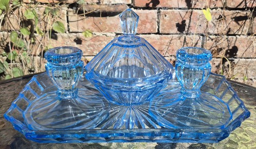 Vintage 1930s art deco blue - art,