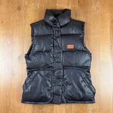 Vintage 90s Naf Naf France Black Puffer Vest Gilet Jacket Size Small