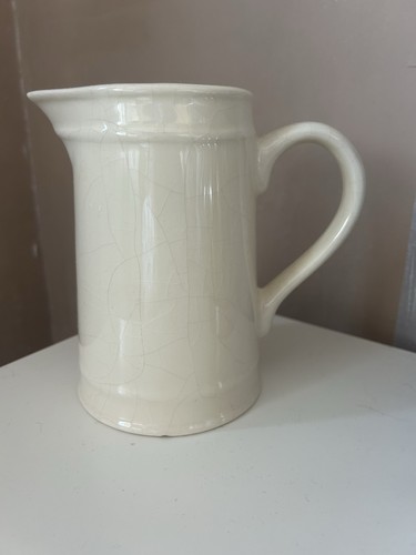 Small cream ceramic jug vase - cream,