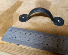 4" Black Hand Forged Pull Handle (Penny End)