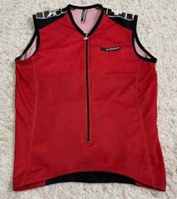 Assos Switzerland Cycling Red Jersey Vest Gilet Shirt Top Bike Camiseta Men M