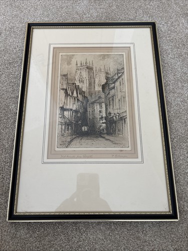 Antique signed etching york - antique,