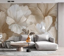 3D Vintage Leaves Background Self-adhesive Removeable Wallpaper Wall Mural