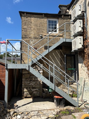 Steel staircase external used - external,