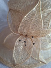 Cream Gold hat Ladies Formal