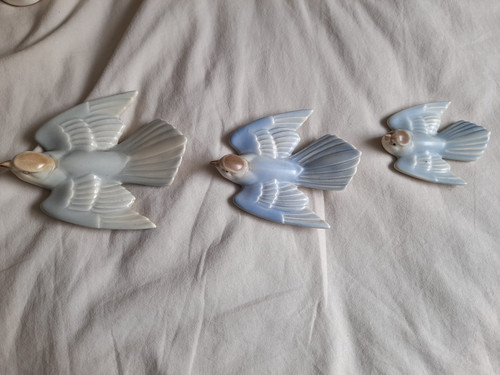 Poole pottery blue - birds, set