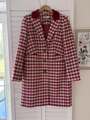 Boden red cream checked - red, wool