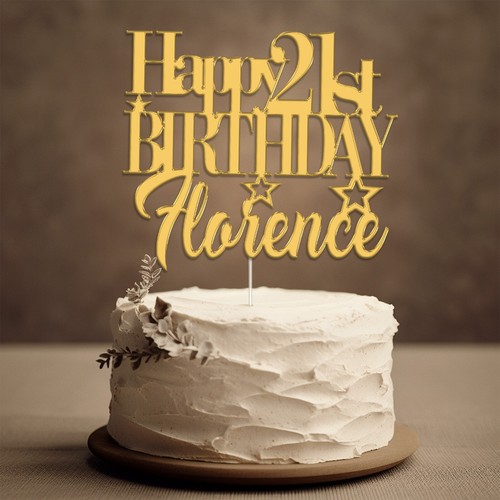 Cake topper personalised happy - cake,