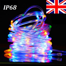 Waterproof Solar Powered Rope Wire LED Strip Fairy Lights Outdoor Garden Patio