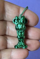 Small Shiny Green Disney Minnie Figure Bag Charm With Elastic Fastener 1.5” Tall