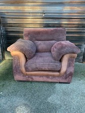 Upholstery Suede Armchair Vintage Large Purple/Brown