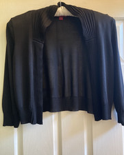Monsoon Bolero Cropped Open Shrug Cardigan 3/4 Sleeve Lovely Lightweight Size 16