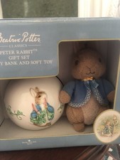 Beatrix Potter, Peter Rabbit Gift Set Money Bank and Peter Rabbit Soft Toy 2005