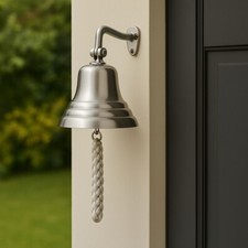 Chrome Wall Bell Last Orders Vintage Aluminium School Ship's Bar Pub Door Bell