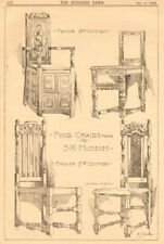 Victoria & Albert Museum furniture. 16-17th century English French chairs 1899